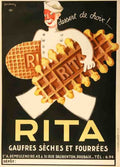 Rita Biscuits By Dupin 1930S French Waffles Vintage Advert A4 Photo Print