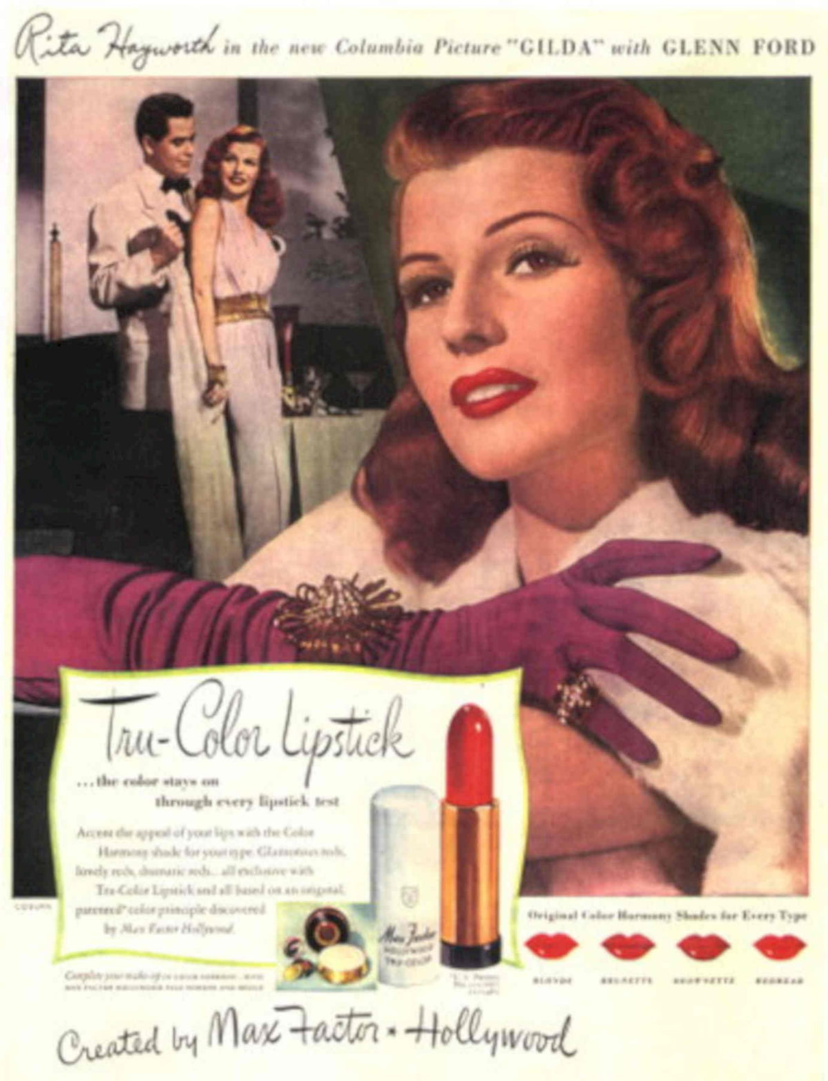 Rita Hayworth Gilda 1950s Vintage Retro Advert Poster