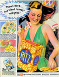 Ritz Crackers Party 1930s Vintage Retro Advert Poster