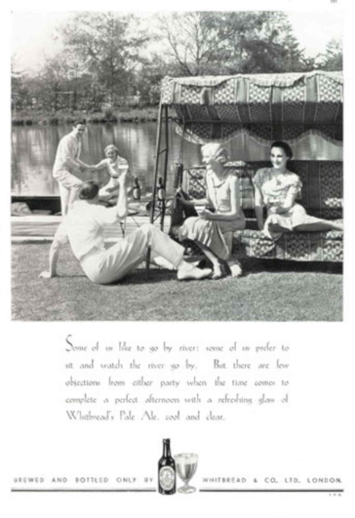 Riverbank Ale Figures 1930s Vintage Retro Advert Poster