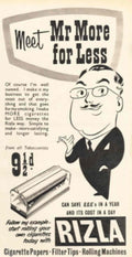 Rizla Rolling Machines 1950s Vintage Retro Advert Poster