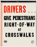 Road Safety Pedestrians American World War II Advert Poster