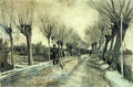 Road With Pollarded Willows And A Man With A Broom 1881 A4 Photo Print