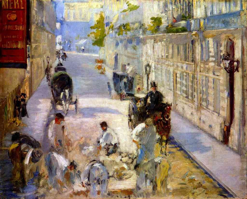 Road Workers Rue De Berne Manet A4 Photo Print