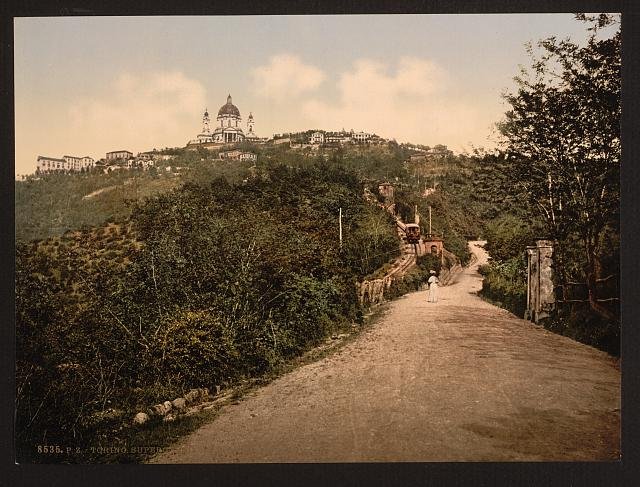 Road and railway Turin Vintage A4 Photo Print