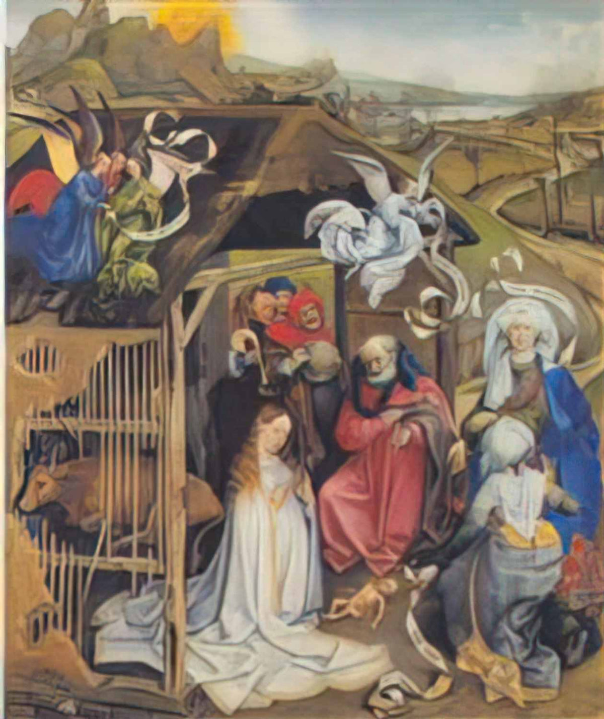 Robert Campin adoration of shepherds 1420 Art A4 Photo Print
