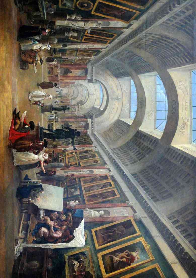 Robert Hubert DeFor The Grande Galerie In The Louvre A4 Photo Print