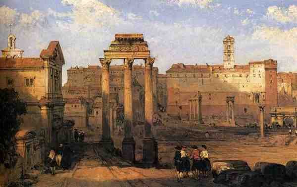 Roberts Daid The Forum Rome A4 Photo Print