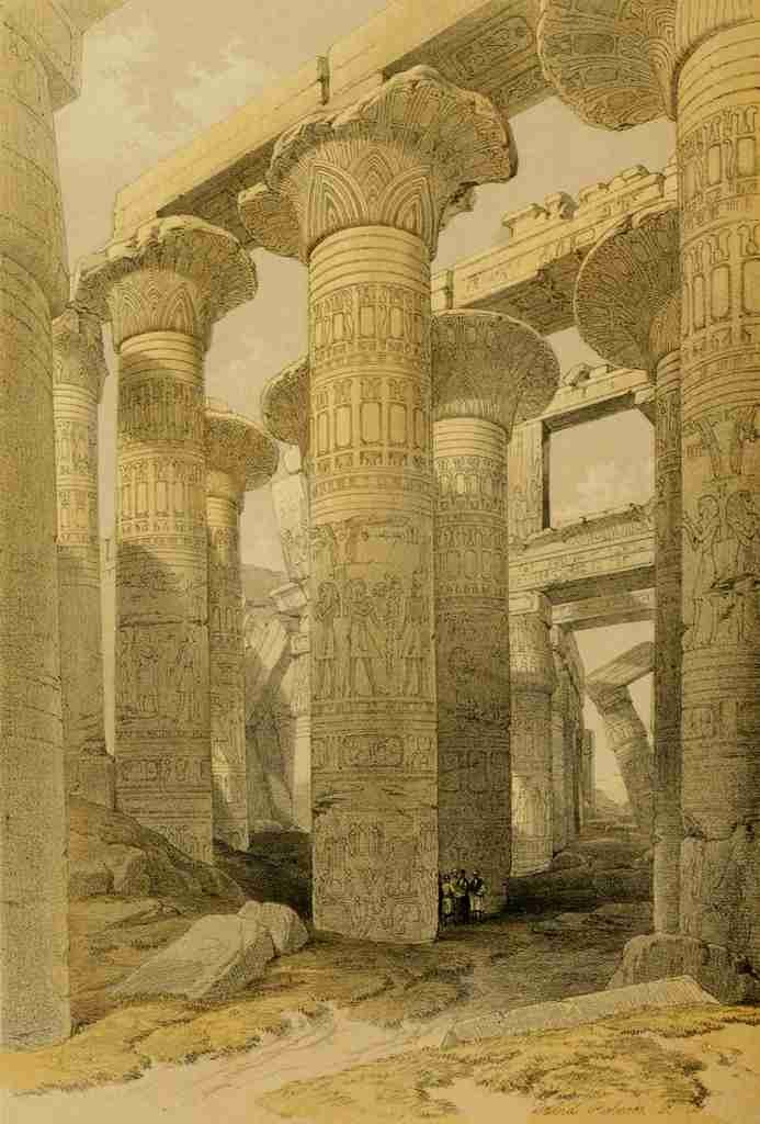Roberts David 1796 1864 The Holy Land 1855 Hall of Columns Karnak Vintage A4 Photo Print