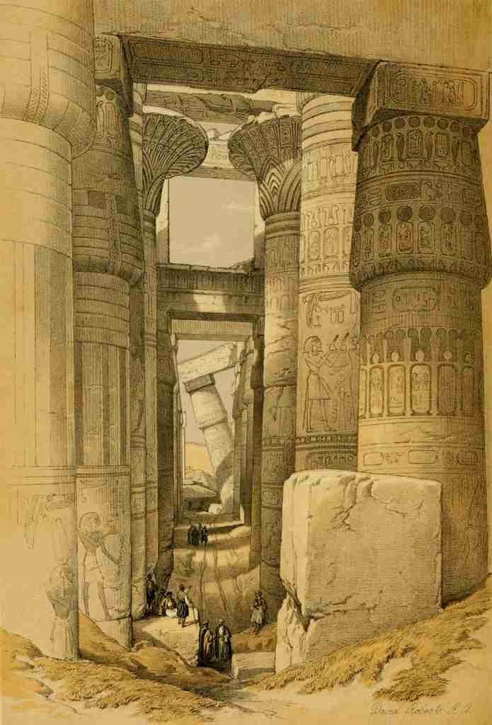 Roberts David 1796 1864 The Holy Land 1855 Looking across the Hall of Columns Karnak A4 Photo Print