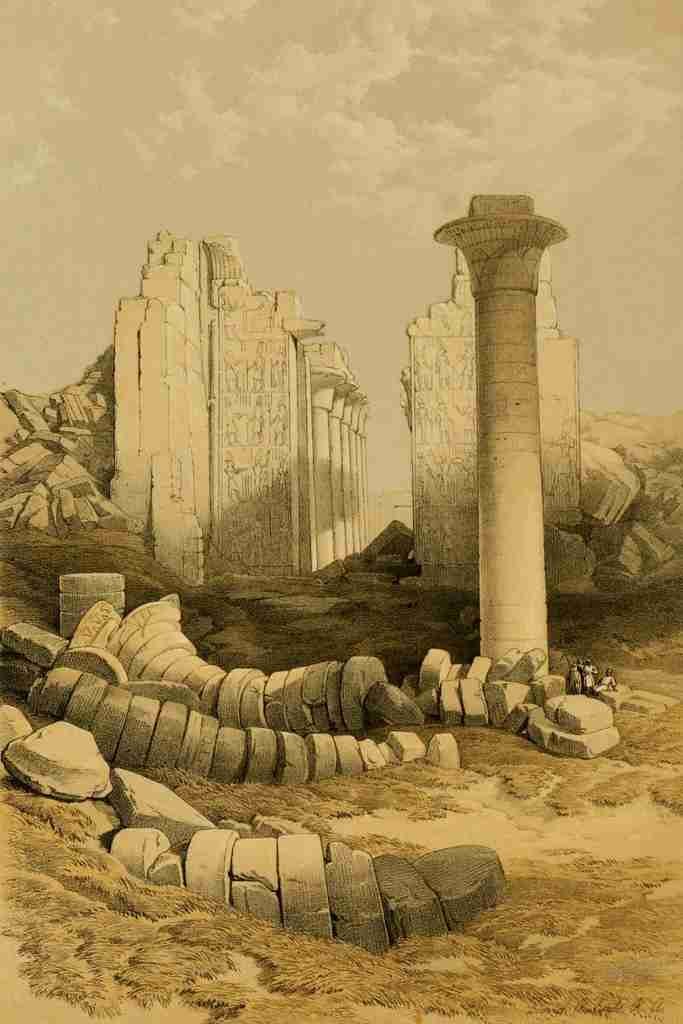 Roberts David 1796 1864 The Holy Land 1855 The Dromos or first court of the Temple of Karnak A4 Photo Print