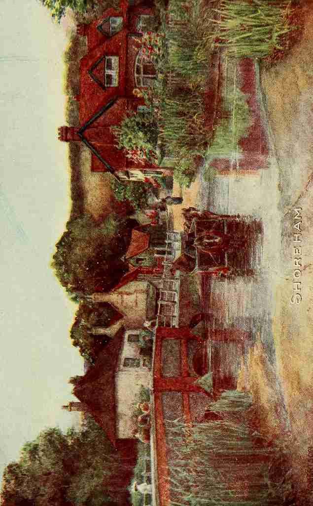 Robertson RF English Homes & Villages 1909 Shoreham Kent A4 Photo Print