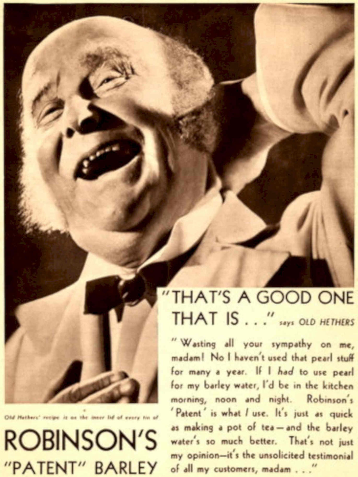 Robinson Barley Recipe 1930s Vintage Retro Advert Poster