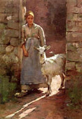 Robinson Theodore Girl With Goat A4 Photo Print