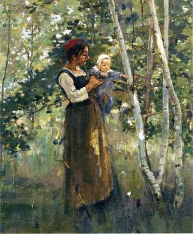 Robinson Theodore Mother And Child By The Hearth A4 Photo Print