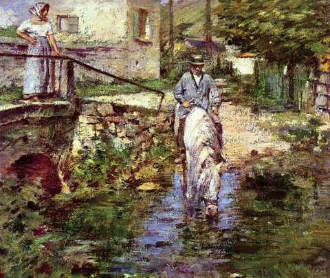 Robinson Theodore Pere Trognon And His Daughter At The Bridge A4 Photo Print