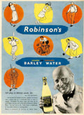 Robinsons Lemon Water 1950s Vintage Retro Advert Poster