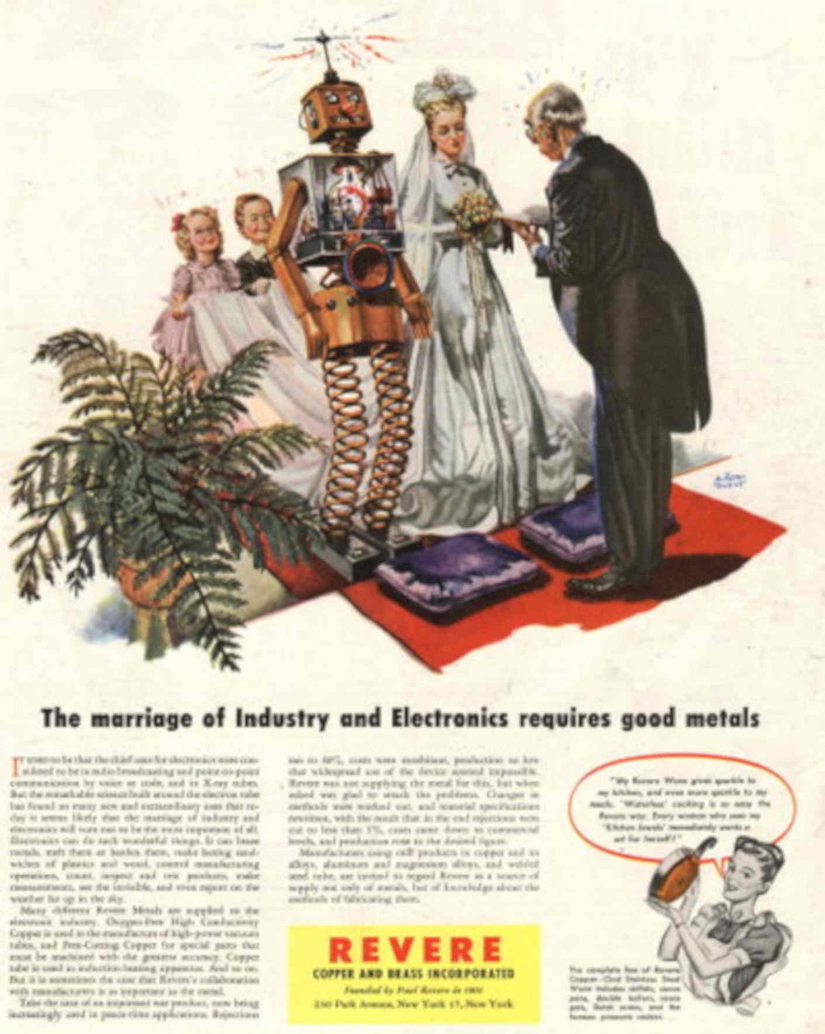 Robot Wedding Revere 1950s Vintage Retro Advert Poster