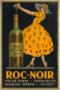 Roc Noir Wine Vintage Retro Advert Poster