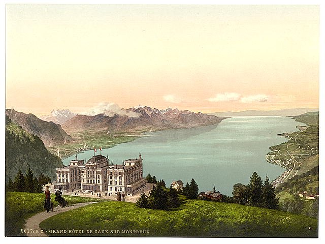 Rochers de Naye I  Geneva Lake Vintage A4 Photo Print