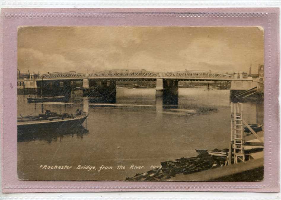 Rochester Bridge From The River Kent Vintage A4 Photo Print