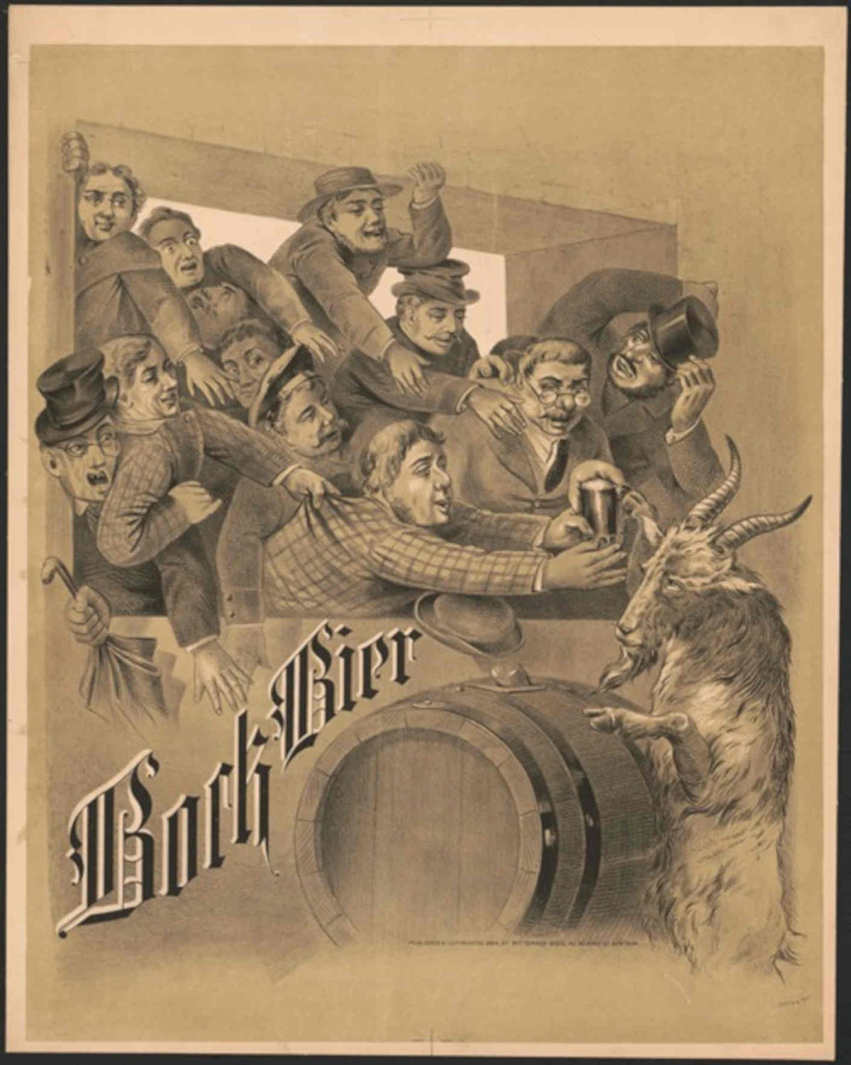 Rock Beer Goat 2 Vintage Retro Advert Poster