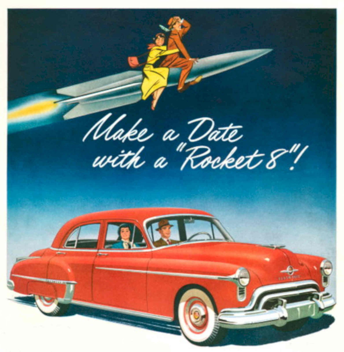 Rocket 8 Bel 1950s Vintage Retro Advert Poster