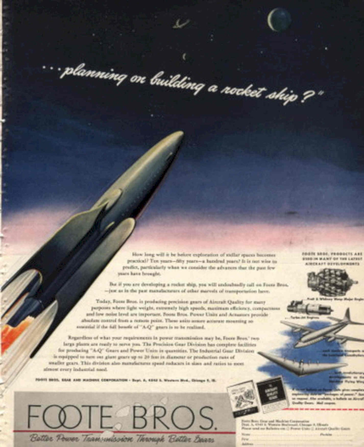 Rocket Ship Transmission 1950s Vintage Retro Advert Poster