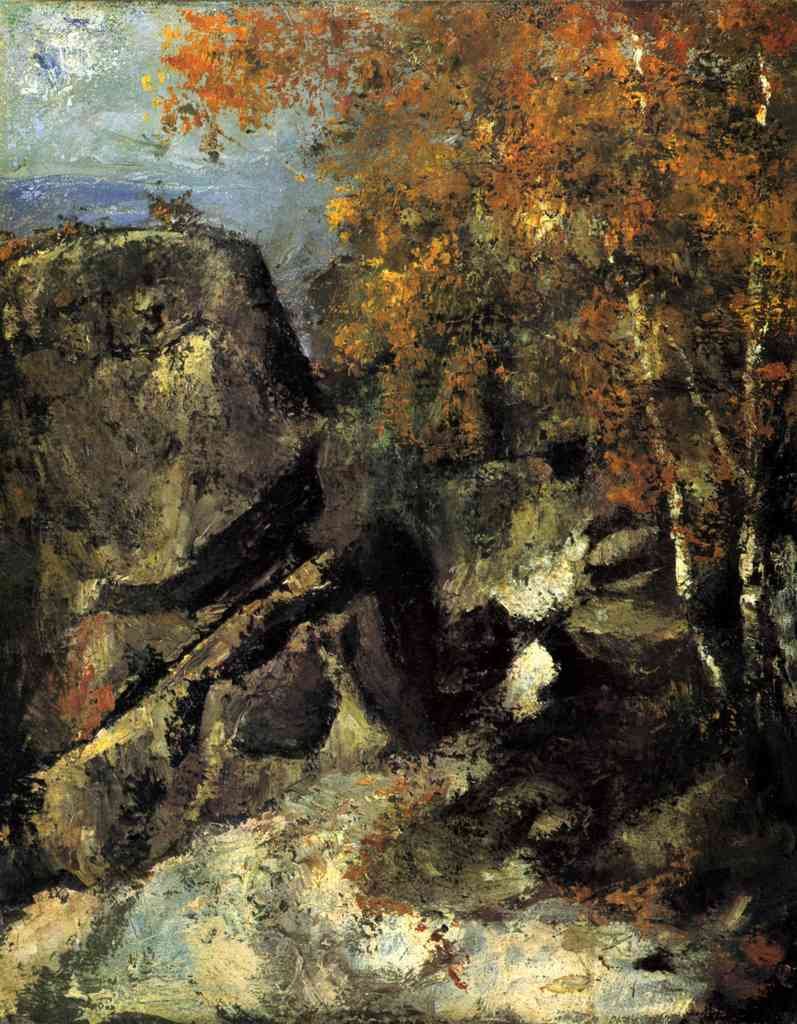 Rocks In Fountanbleu Forest Cezanne A4 Photo Print