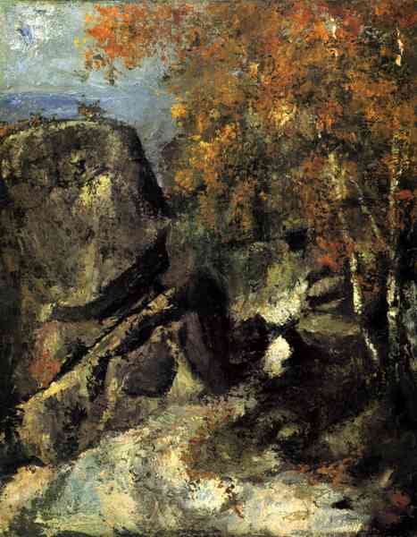 Rocks in Fountanbleu Forest by Cezanne A4 Photo Print