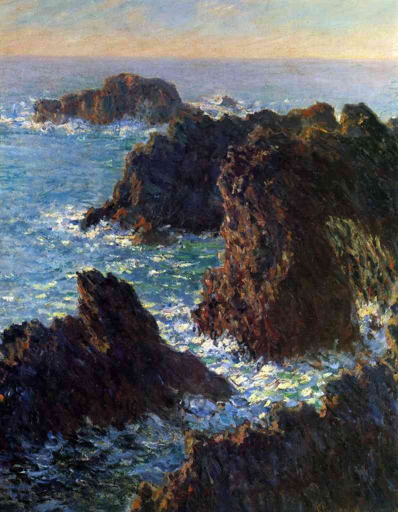 Rocky Peaks At The Belle Ile Monet A4 Photo Print