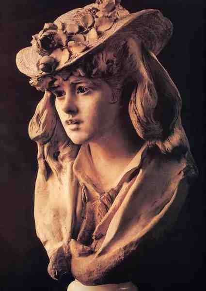 Rodin Auguste Young Girl With Roses On Her Hat A4 Photo Print