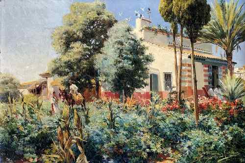 Rodriguez Manuel Garcia Y A Mediterranean Village  A4 Photo Print