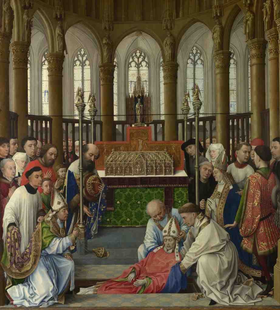 Rogier van der Weyden and workshop The Exhumation of Saint Hubert A4 Photo Print
