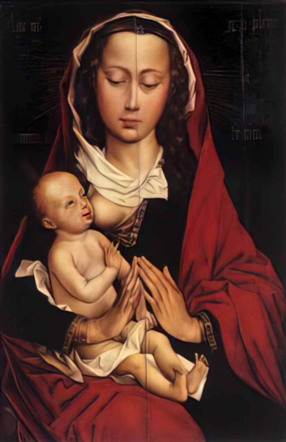 Rogier van der Weyden madonna and child Art A4 Photo Print