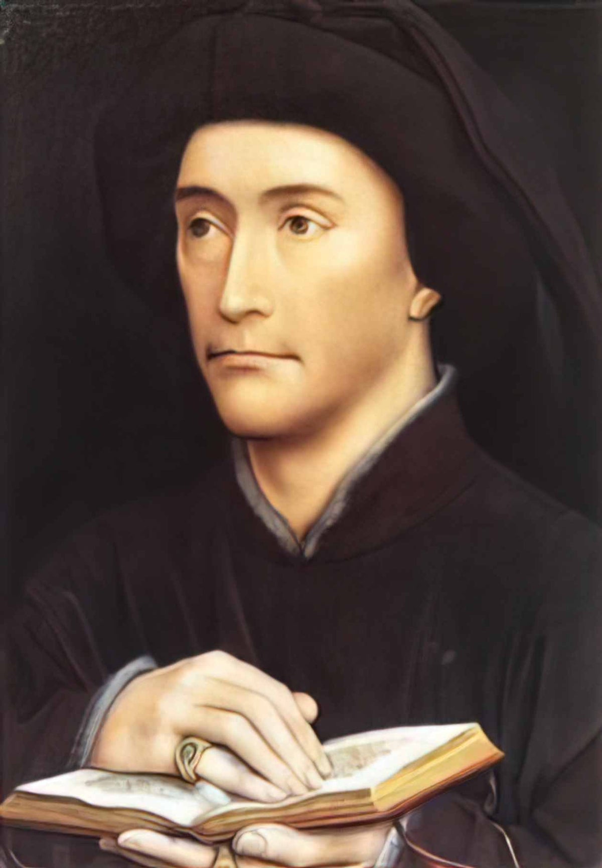 Rogier van der Weyden man holding book Art A4 Photo Print