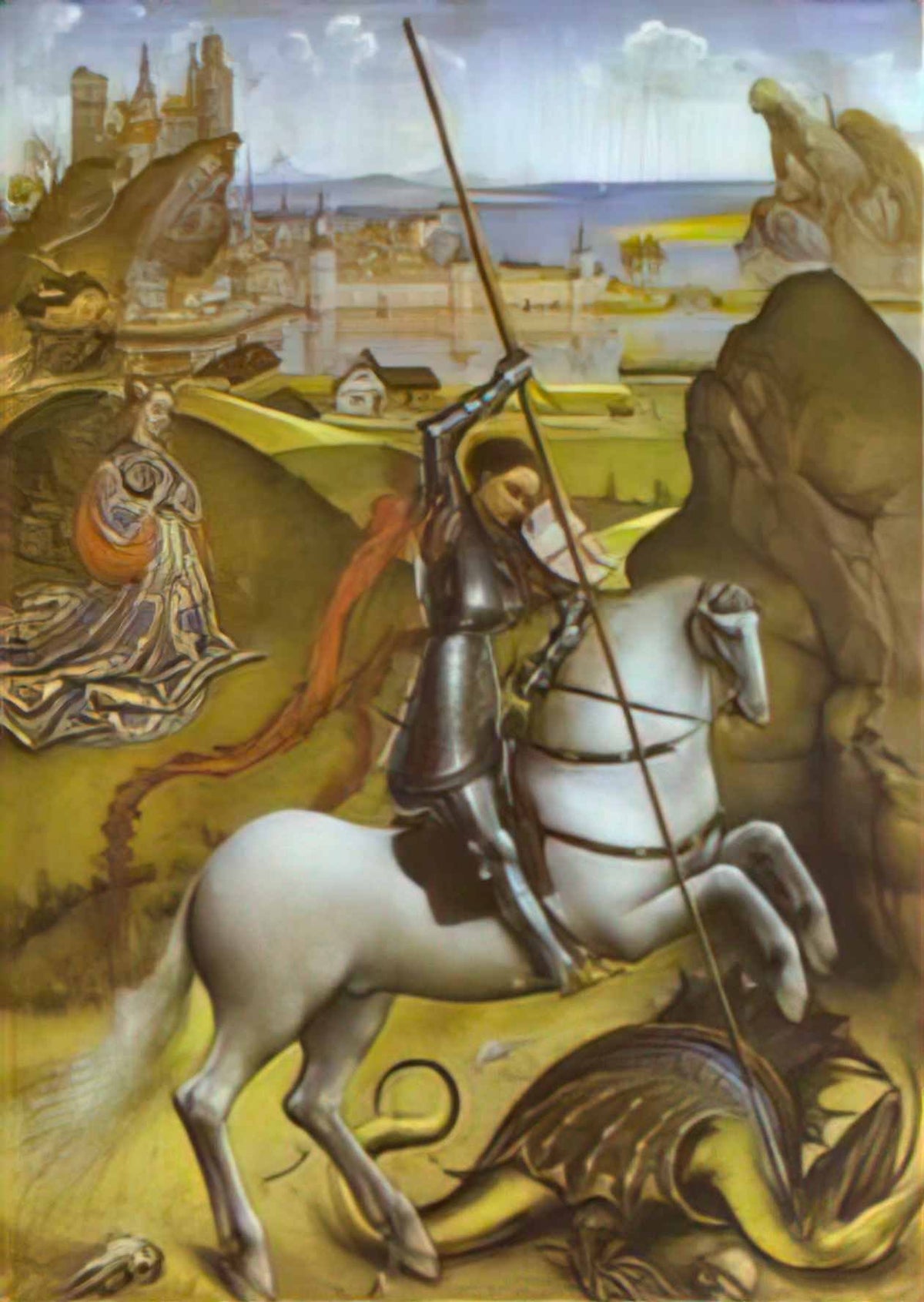 Rogier van der Weyden saint george and the dragon 1435 Art A4 Photo Print