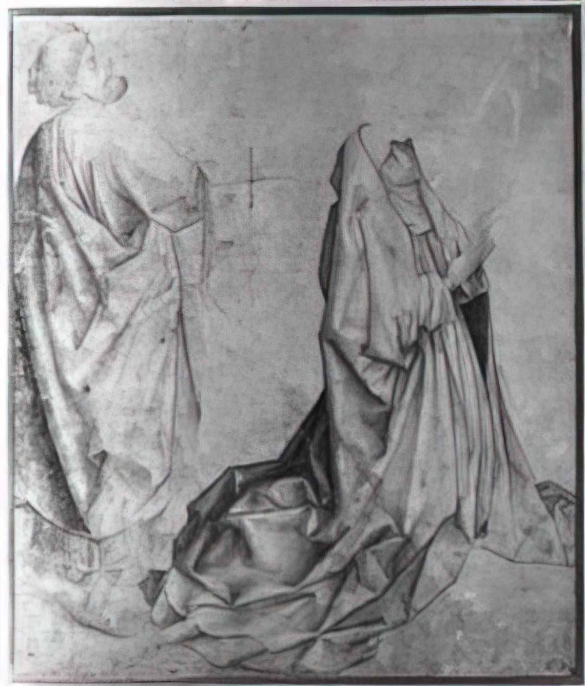 Rogier van der Weyden the virgin kneeling and praying behind st peter Art A4 Photo Print