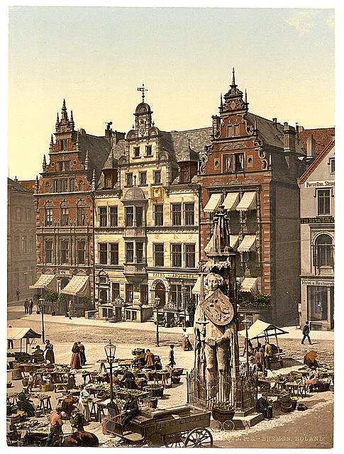 Rolands Monument Bremen Vintage A4 Photo Print