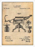 Rollert Barber Chair Patent Drawing 1891 barber advert A4 Photo Print