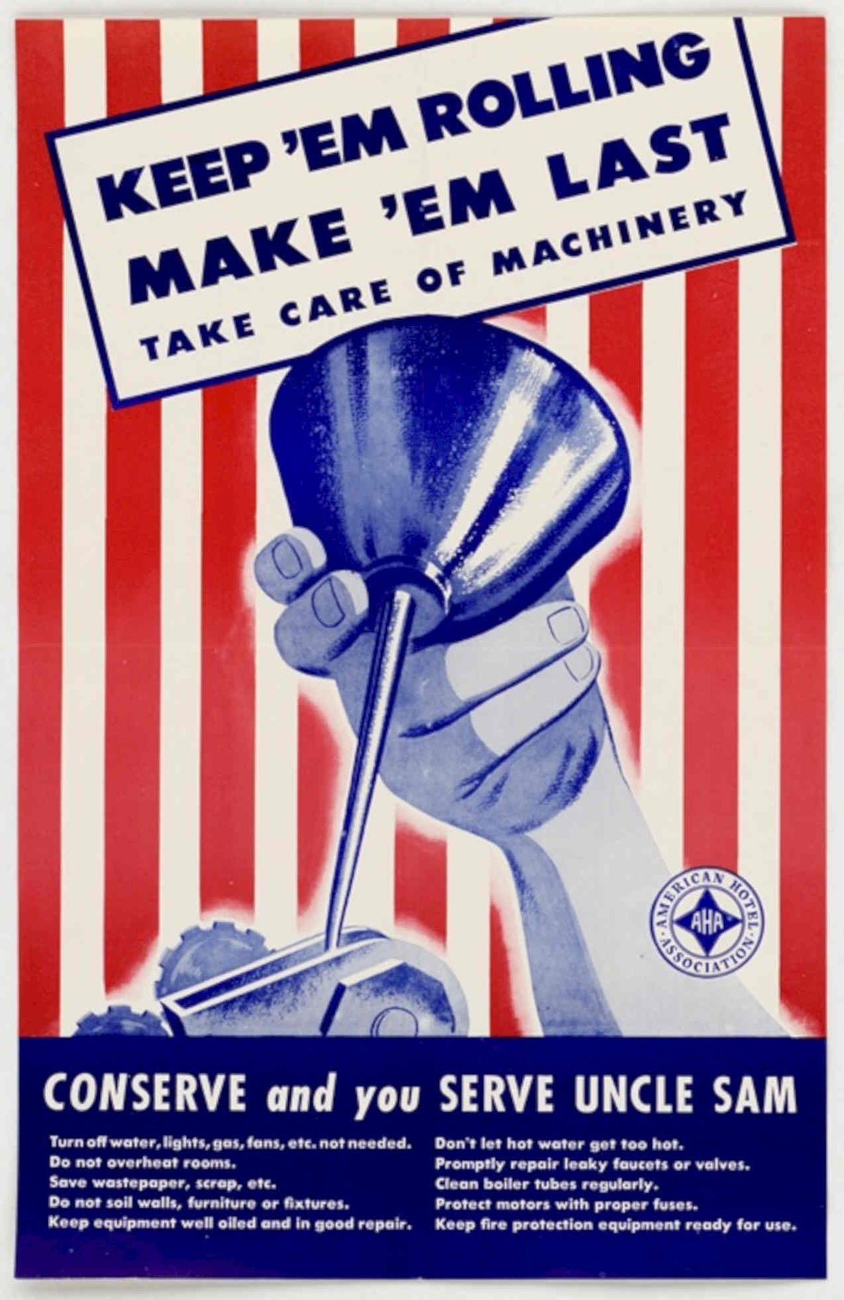 Rolling Machine Hotel American World War II Advert Poster