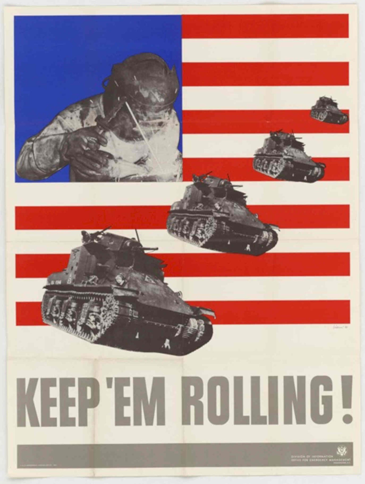 Rolling Stuart Tanks American World War II Advert Poster