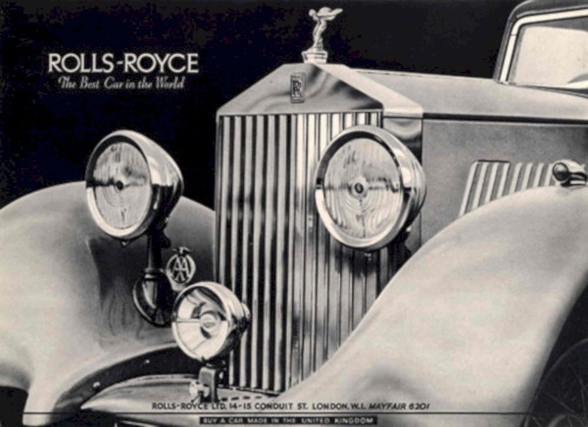 Rolls Royce Silver 1940s Vintage Retro Advert Poster