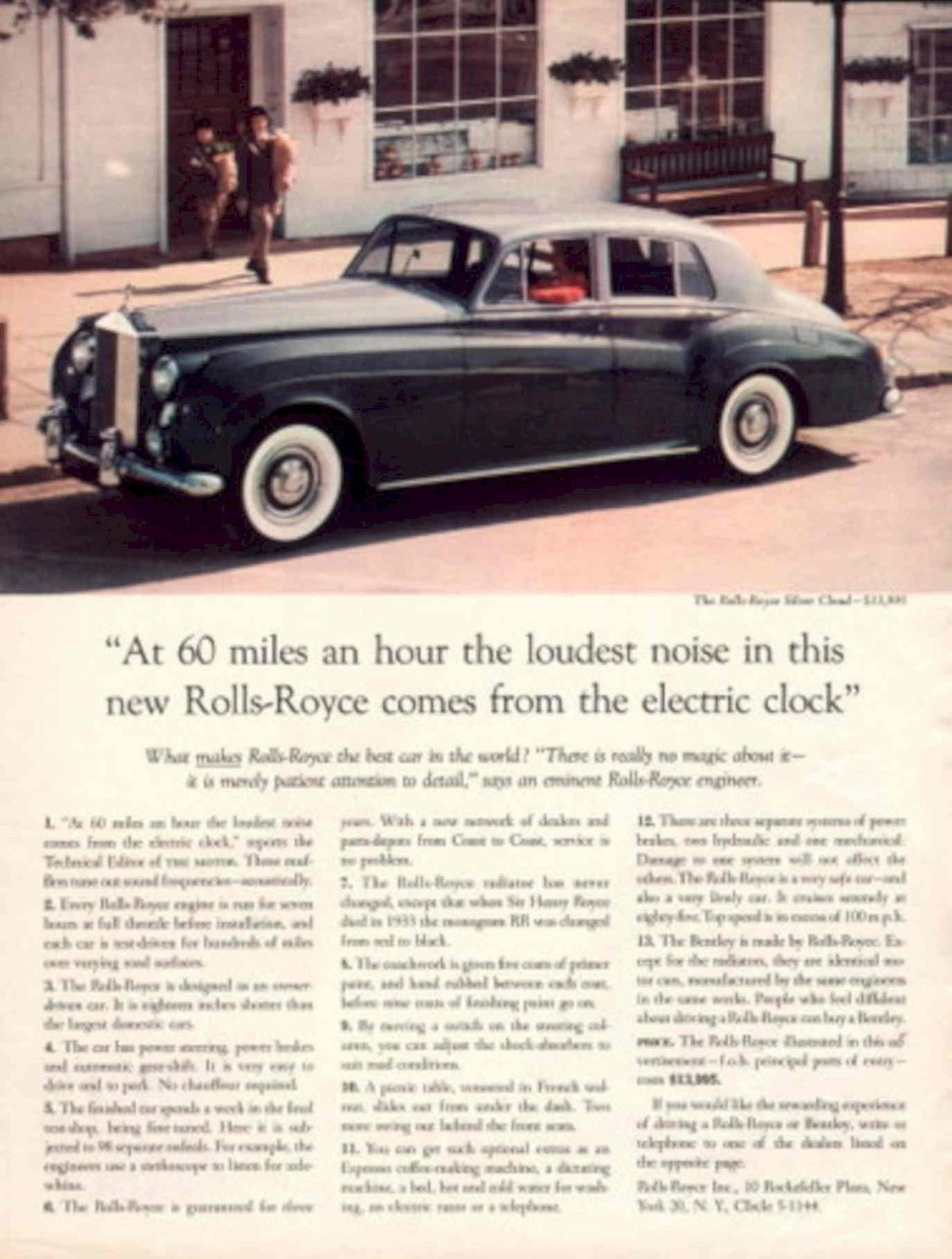 Rolls Silver Cloud 1950s Vintage Retro Advert Poster