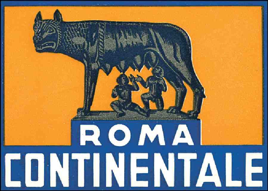 Roma Luggage Label Vintage A4 Photo Print