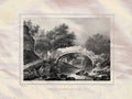 Roman Bridge Lanark Scotland Ruin Landscape Pernot 1827 Vintage A4 Photo Print