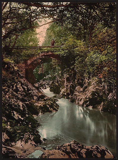 Roman bridge I Bettws y Coed Vintage A4 Photo Print