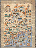 Romance Map Maine Vintage Retro Advert Poster