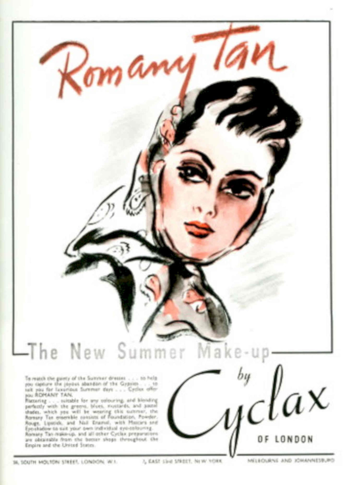 Romany Tan Cyclax 1930s Vintage Retro Advert Poster