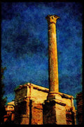 Rome Italy 149013 Lone Column With Arch Of Septimus Severus, Forum A4 Limited Edition Watercolour Print